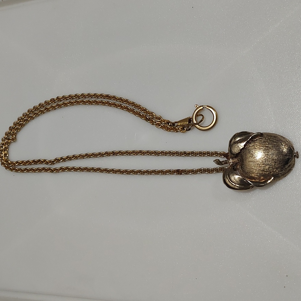Avon Gold Tone Apple Necklace